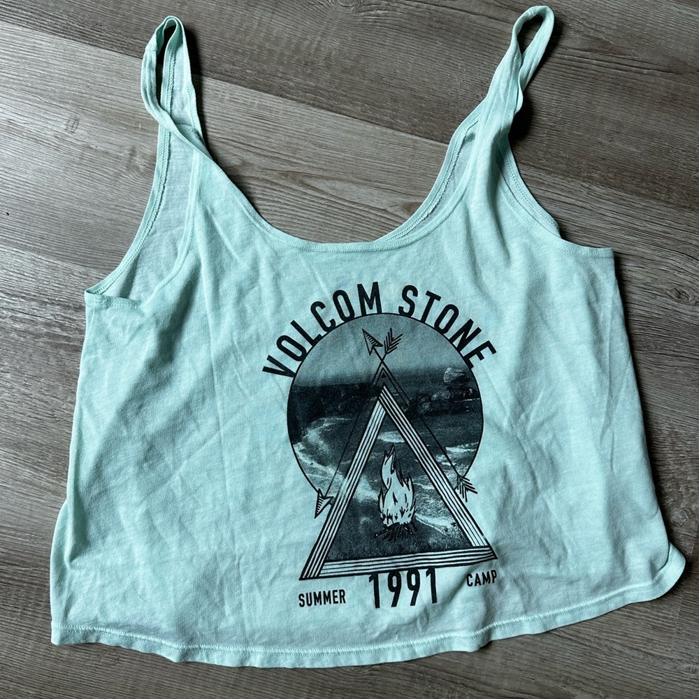 Volcom Mint Green Loose Fitting Tank. Size XS